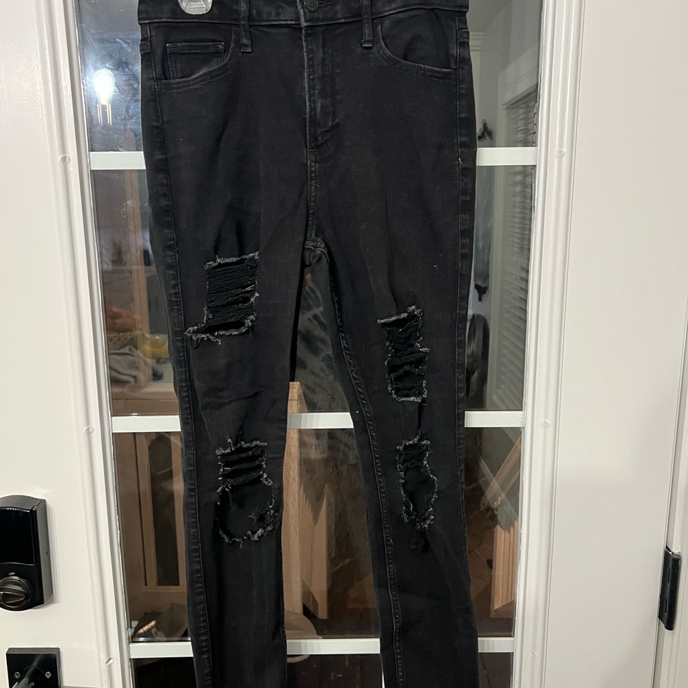 Hollister Curvy High-Rise Super Skinny Ripped Jeans